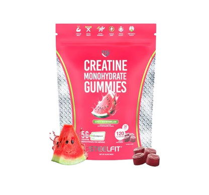 Steelfit Creapure Creatine Monohydrate Gummies for Men & Women, Juicy Watermelon - Gym Workout Nutritional Supplements for Muscle Gain, Brain Health & Strength Building Dietary Supplement, 120 Gummies